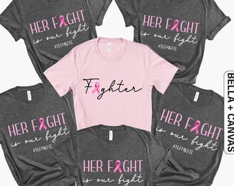 Custom Breast Cancer Support Squad Shirt, Her Fight is Our Fight Shirt, Breast Cancer Shirt, Family Breast Cancer, Cancer Support Team Shirt