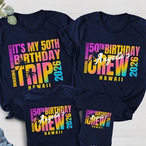 Custom Birthday Trip Shirts 2026 Matching Shirts For 50th Birthday Trip T-shirts Personalized 60th Birthday Trip Shirts Family Vacation Tees
