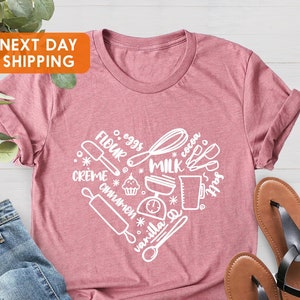 Bäckerei Herz Shirt, Backen Liebhaber Shirt, Backen T-Shirt, Bäcker Shirts, Backgeschenke, Backgeschenke für sie, Liebesbacken, Bäckereigeschenke, Backen