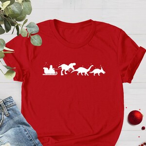 Christmas Dinosaurs Sleigh Ride Shirt, Boy&#39;s Xmas Gift, Funny Christmas Shirt, 2023 Christmas, Family Christmas Shirt, Funny Christmas Gift