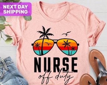 Krankenschwester Off Pulli Shirt, Sommerferien T-Shirts, Reise Shirts, Mädchen Reise T-Shirt, Krankenschwester Leben T-Shirt, Krankenschwester Modus Off T-Shirts, Strandausflug 2023 Geschenk
