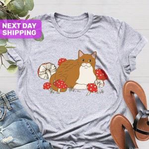 Cat Mushroom Shirt, Goblincore Outfit, Lover of Nature Gifts, Goblincore Shirt, Cats Lovers Tee, Cute Mushroom Shirts, Cottagecore Tshirt