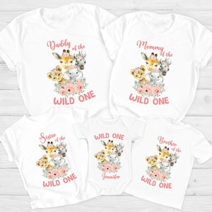 Family Safari Floral Birthday Shirts, Wild One Family Birthday Shirts, Wild One, Wild Thing Birthday, Matching Family Wild One Shirts