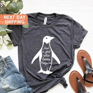 Penguin Shirt, Penguin Gift, Just A Girl Who Loves Penguins Animal T Shirt, Zoo Aquarium Gift, Youth Tshirt, Cute Penguins, Penguin Lover