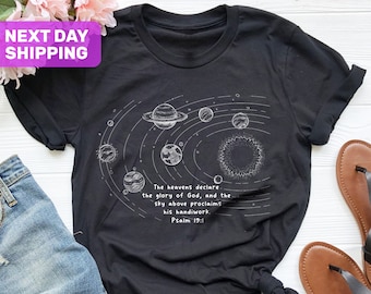 Psalm 19:1 Classical Conversations Cycle 2 Space T-Shirt, Faith Shirt, Religious Tee, Space Planets Shirt, Religious Gift, Christian T-Shirt