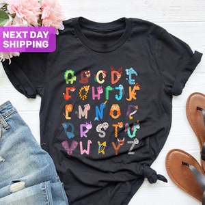 Alphabet Shirt, ABC Shirt, Alphabet Shirt for Teachers, Teacher Shirt, Kids Shirt, Animals Alphabet T-Shirt, Kindergarten Teacher Shirt