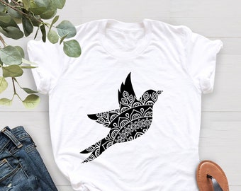 Hummingbird Shirt, Bird Lover Shirt, Floral Hummingbird Shirt, Geometric Design Hummingbird Shirt,Mothers Day Shirt, Bird Watcher Gift Shirt