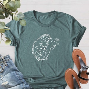 Hedgehog And Flower Shirt, Hedgehog Lover Shirt, Hedgehog Print Shirt, Animal Lover Shirt, Hedgehog Birthday Gift Shirt, Hedgehog Owner Gift