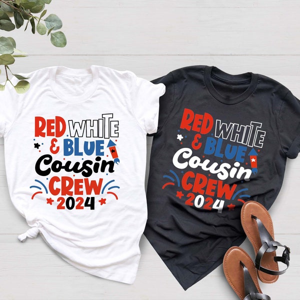 Red White and Blue Cousin Crew 2024 Shirt, 4th of July Cousin Crew Shirt, Matching Cousins Tee, 4th Of July Kids Shirt, Independence Day Tee