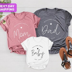 Family Last Name & EST. Year Personalized, Family Shirts, Mom, Daddy, Grandpa, Grandma, Son, Daughter, Baby, Family Anniversary Shirt
