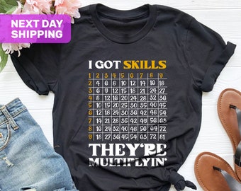 Shirt wiskundeleraar, T-shirt vermenigvuldigen, shirt wiskunde, grappig wiskundecadeau, cadeau wiskundeleraar, cadeau wiskundeleraar, shirt wiskundevaardigheden, kerstcadeau