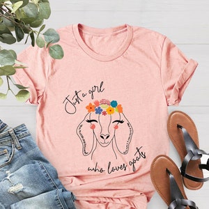 Just a Girl Who Loves Goats Shirt, Animal Lover Shirt, Animal Lover Gift, Christmas Gift, Goat T-shirt, Goat Lover Tee, Goat Lover Gift