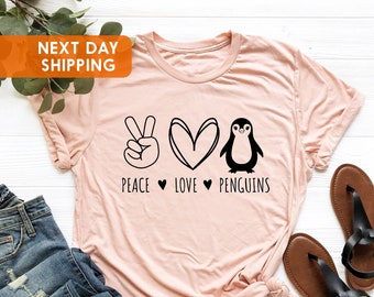 Peace Love Penguin Shirt, Penguin Shirt, Penguin Lover Shirt, Penguin Gift,Peace Love Penguin, Penguin Fan Shirt,Penguin Lover, Gift For Her