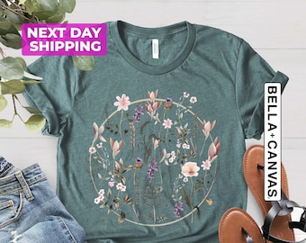 Flower Shirt, Gift For Her, Flower Shirt Aesthetic, Floral Graphic Tee, Floral Shirts, Flower T-Shirt, Wild Flower Shirt, Wildflower T-Shirt