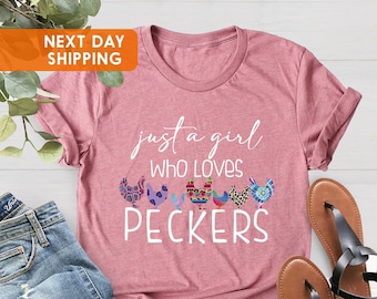 Just A Girl Who Loves Peckers, Mom T-shirt, Shirt for Mom, Mama T-shirt, Funny Farm Tee, Mama Gift Shirt, Hen Chicken Tee, Mothers Day Shirt