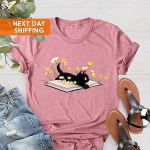 Cute Book Cat Shirt, Cat Shirt, Cute Reading Shirt,  Books Shirt,  Cute Cat Shirt,  Cat Tshirt, Reading Shirt,  Book Lover,  Book Lover Gift