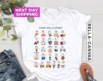 Coping Skills Alphabet Shirt, School Counselor Shirt, Mental Health Matters, Psychologist Shirt, Positivity Shirt, Mental Health Shirt