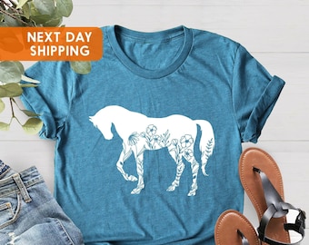 Floral Horse Shirt, Horse Lover Shirt,Horse Girl Shirt, Gift For Her, Country Shirt, Gift For Horse Lovers, Animal Lover Shirt, Farmer Shirt
