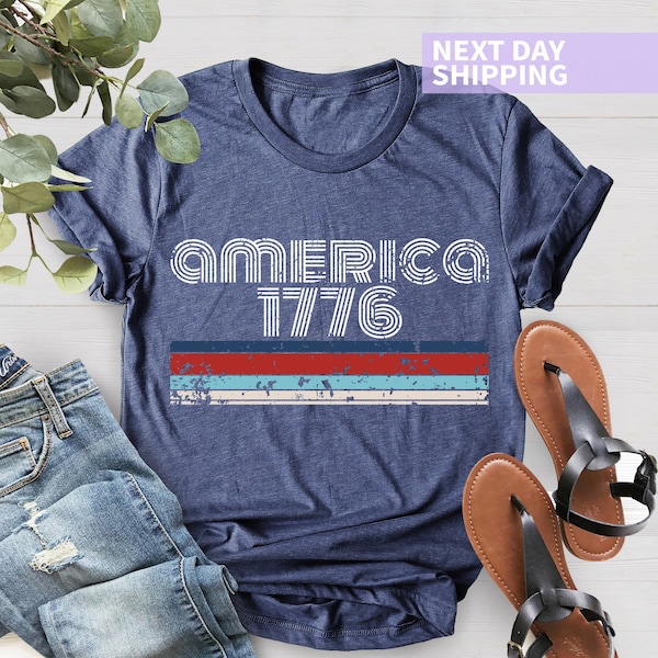 America 1776 Vintage Shirt, 4. Juli T-Shirt, USA Shirt, Amerikanische Flagge T-Shirt, Amerika 1776 Unisex T-Shirt, Unabhängigkeitstag T-Shirt, Geschenk für Papa