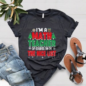 Camisa de profesor de matemáticas, camisa de árbol de Navidad de matemáticas, camisa de Navidad de profesor de matemáticas, regalo de Navidad para profesor de matemáticas, camisa de profesor, camisa de matemáticas de Navidad