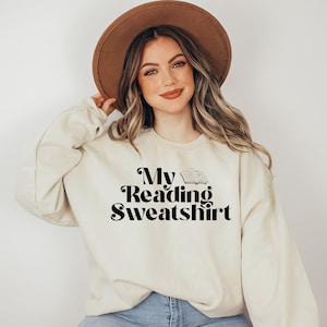My Reading Sweatshirt, Gift for Book Lover, Bookish Sweater, Bookish Hoodie, Women&#39;s Crewneck Sweatshirt, Librarian Hoodie, One More Chapter