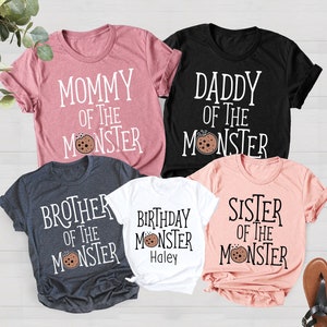 Custom Cookie Monster First Birthday Shirt Girl, Mom of the Monster Shirt, Cookie Monster Family Shirt, Cookie Monster Family Birthday Shirt