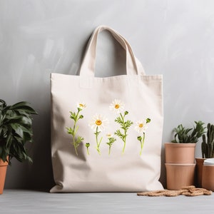 Wildflower Totes, Floral Tote Bag, Gift For Women Totes, Mother&#39;s Day Gift, Birthday Gift Bag, Birthday Totes, Gift Tote, School Tote Bag