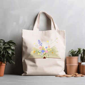 Blumen-Liebhaber-Einkaufstasche, Lese-Liebhaber-Geschenk-Taschen, Buch-Nerd Tasche, Lehrer-Einkaufstasche, natürliche Einkaufstasche, Buchkunst-Einkaufstasche, Bibliothek-Einkaufstasche