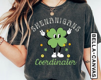 St. Patrick&#39;s Day Teacher Shirt, Teacher St Patrick Tee, Shenanigans Coordinator, Retro St. Patrick Tee, One Lucky Teacher Tee, Teacher Gift