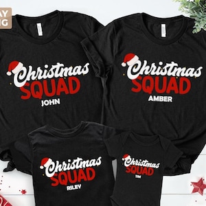 Matching Family Christmas Squad T-Shirts, Custom Christmas Tee, Family Christmas Squad Shirt for Women Men Kids, Christmas Squad Shirts 2024