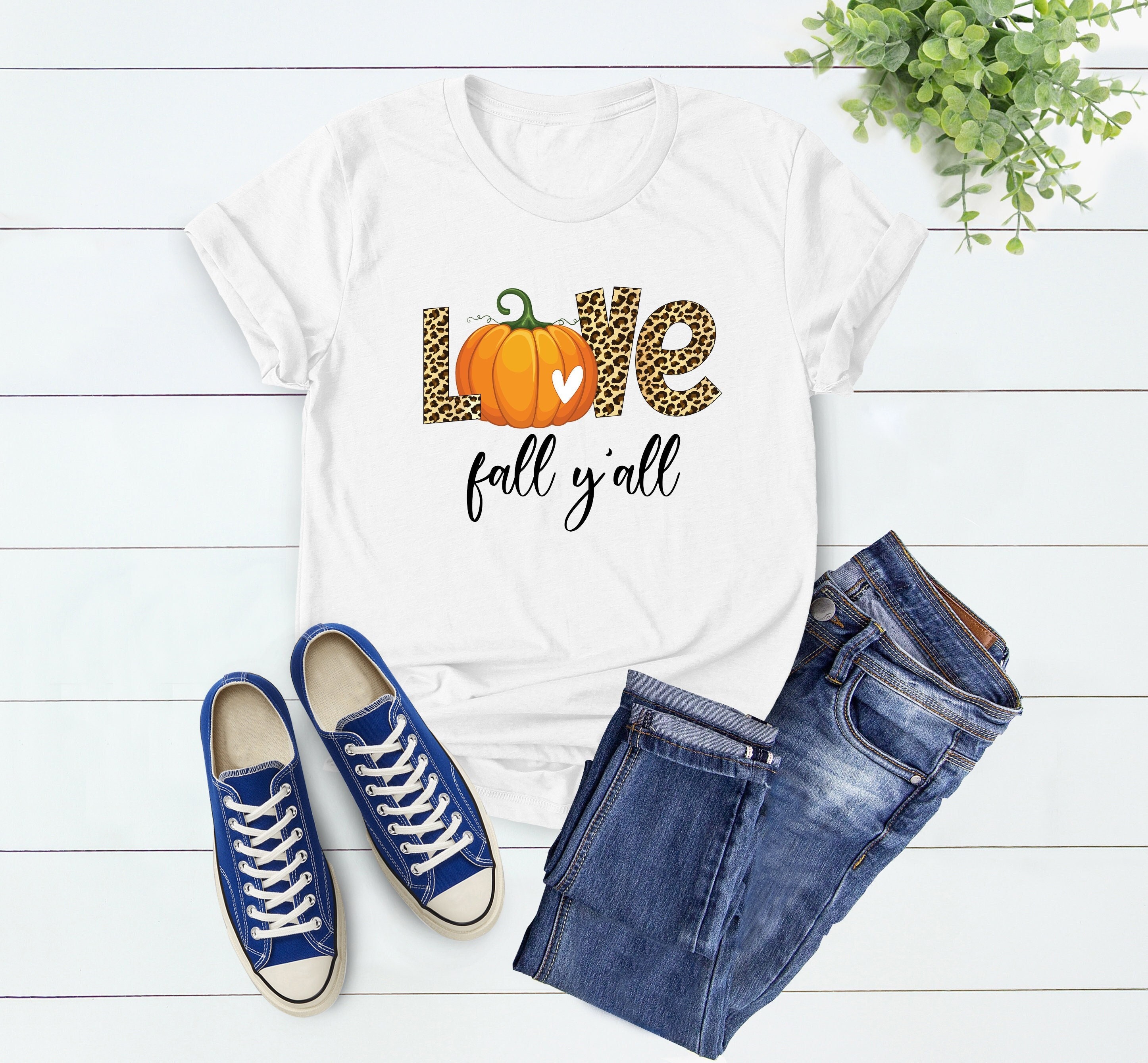 Love Fall Y'All Shirt, Leopard Print Fall Shirt, Thanksgiving, Hello Pumpkin, Fall Vibes, Peace Love Thanksgiving, Family Thanksgiving Shirt