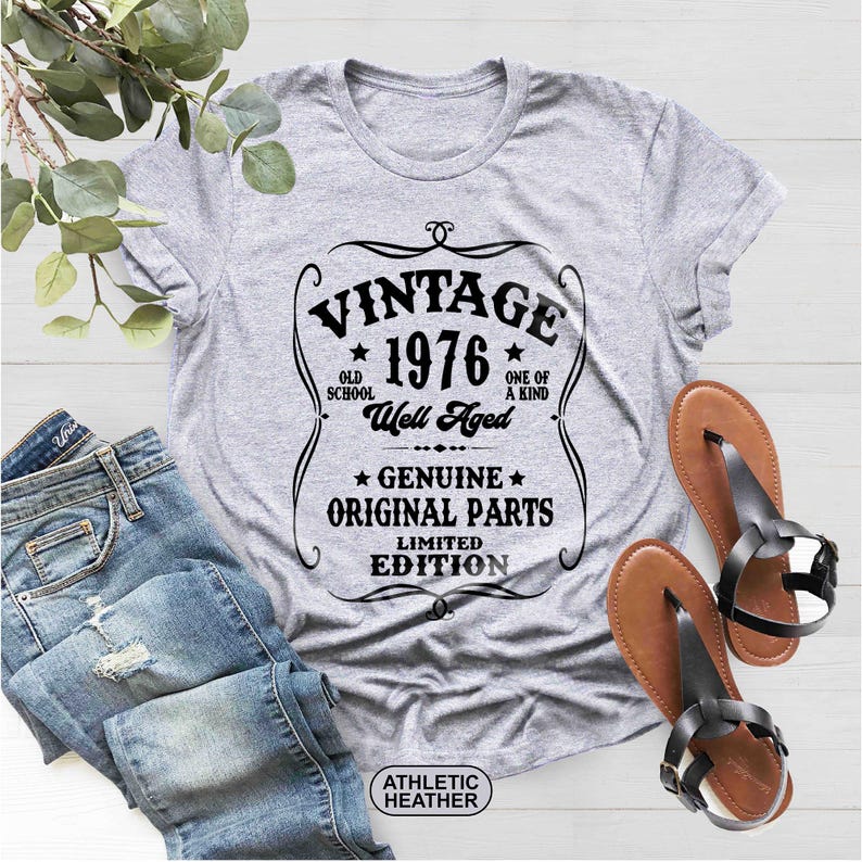 50th Birthday Shirt, Well Aged 1976 Tee, Vintage 1976 Shirt, Original Parts Shirt, Limited Edition Tee, 1976 Vintage Shirt, 1976 Retro Shirt image 4
