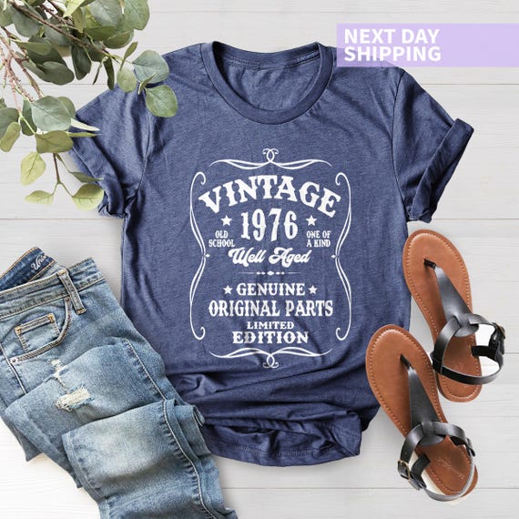 50th Birthday Shirt, Well Aged 1976 Tee, Vintage 1976 Shirt, Original Parts Shirt, Limited Edition Tee, 1976 Vintage Shirt, 1976 Retro Shirt