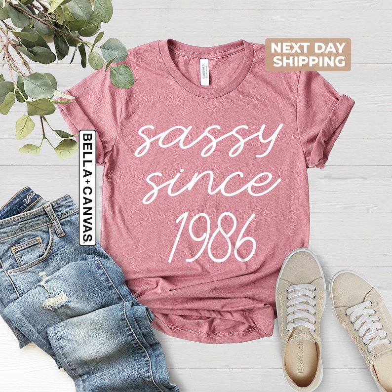 Sassy Since 1986 Shirt, 40th Birthday Shirt, Sassy Birthday Shirt, 1986 Birthday Shirt, 40th Birthday Woman Shirt, 40th Birthday Gift image 1