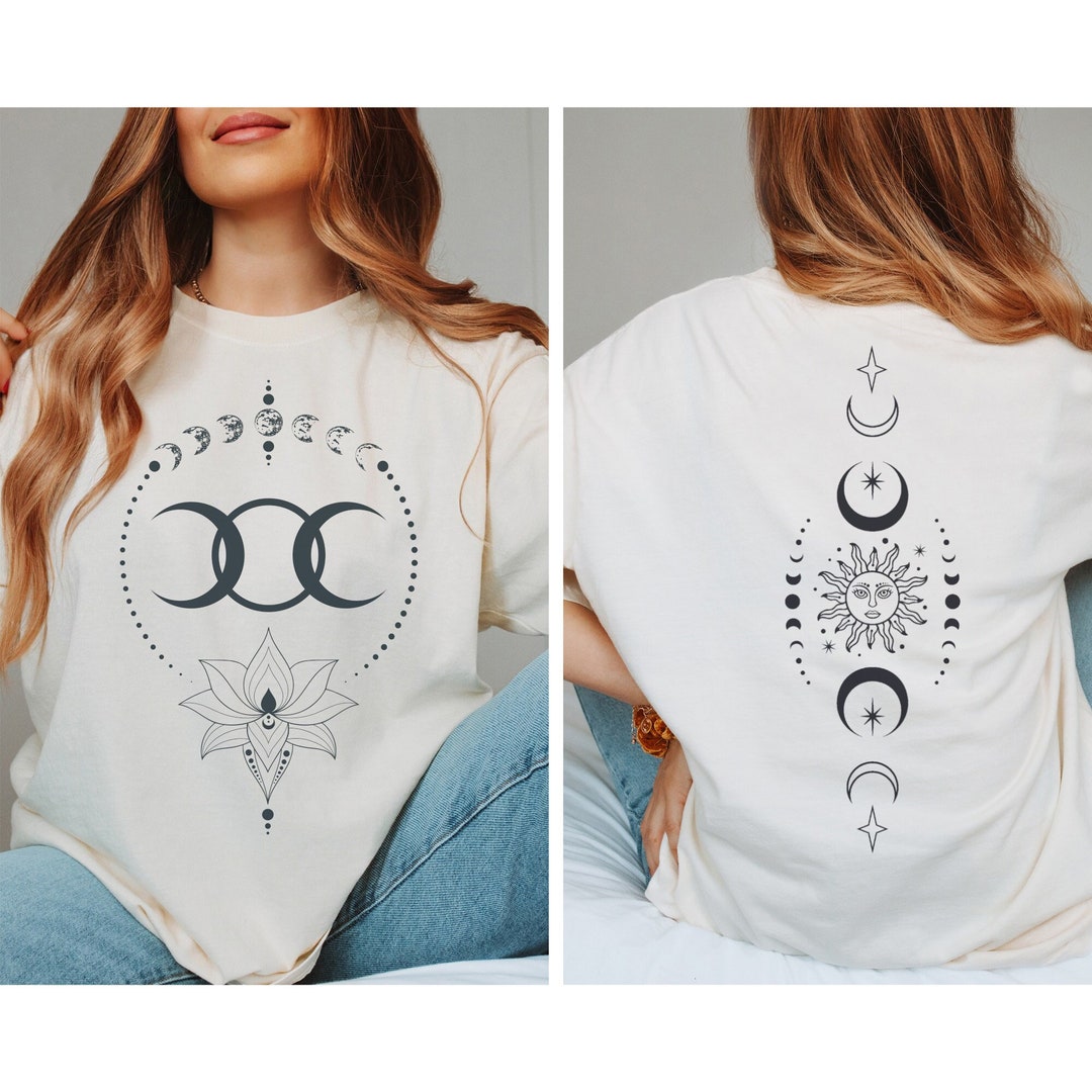 Moon Sun Celestial Pattern Print Women Off Shoulder Sweatshirt
