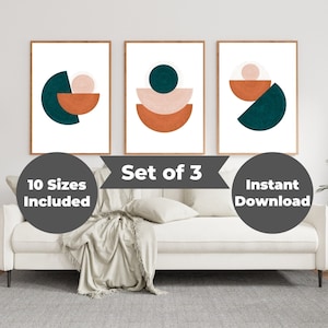 Boho Abstract Art Print Boho Set of 3 Boho Wall Art Living Room Prints And Posters Terracotta Wall Art Green Print Download Wall Art Bedroom