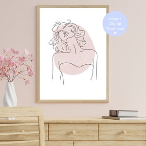 Abstract Woman Line Art Print: Minimalist Body Sketch (Digital Download)