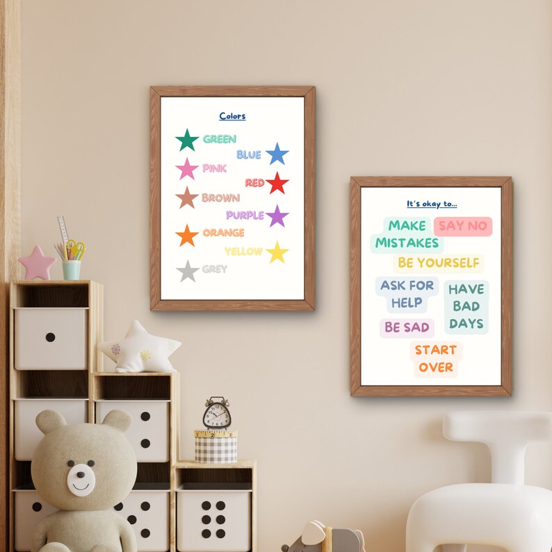 10 Educational Montessori Printable Wall Arts for Kids - Etsy