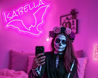 Goth LED Neon Name Sign for Halloween: Custom Alternative Room Decor