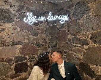Forever & Always Wedding Neon Sign: Custom LED Flex, Dimmable