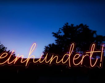 Personalized LED Neon Sign on Stand, Custom Engraved Trophy, Heavy Duty Trailer Roof Sign