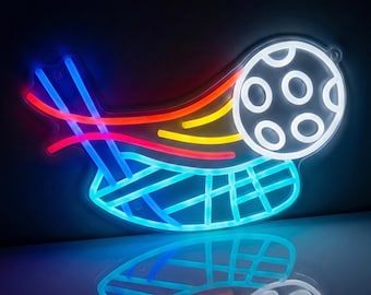Cool Floorball LED Neon Sign for Boys Room or Man Cave – Unique Sports Gift for Him