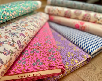 Petit Pan Cotton Fabric by 1/2 meter, Oeko-Tex Certified, French Designer Prints