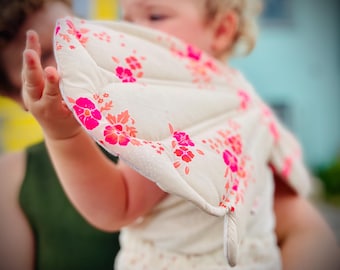 Organic Cotton Quilted Butterfly Wings for Kids, Wire-Free Eco-Conscious Fabric Fairy Wings, sustainable play, montessori open ended play.