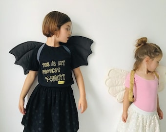 Child's Quilted Bat Wings, Cotton Dress Up Costume, Halloween Costume