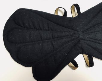 Reversible Black and White Quilted Butterfly Wings, Kids Halloween Costume