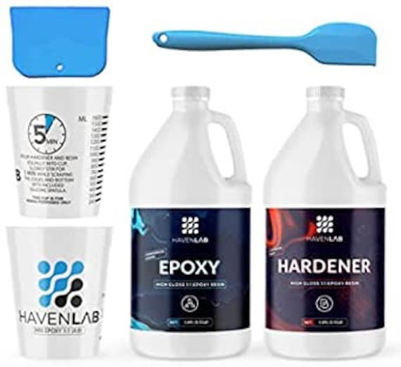 Epoxy Resin 2 Gallon Kit With Spatula, Mixing Cup and Spreader Clear Epoxy  Set for DIY Crafts and Artwork for Tabletops and Coatings 