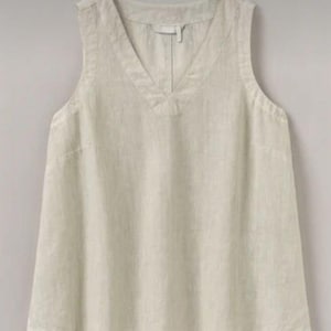 Cotton Linen Sleeveless Top –Lightweight, Breathable V-Neck Summer Blouse, Casual Natural Fabric Shirt - Summer Top - Gift For Her- Boho Top
