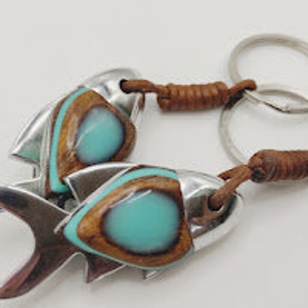 Porte clés poisson bois - Etsy France