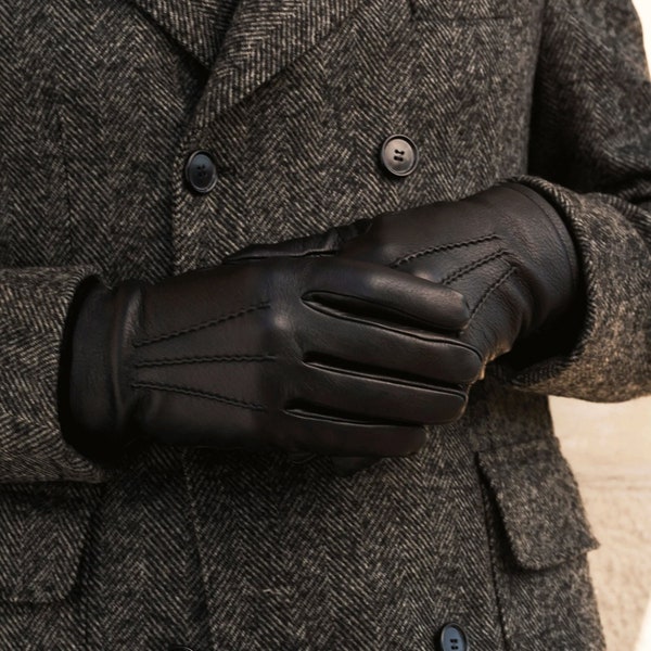 Black Leather Gloves - Etsy